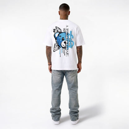 CAMISETA "FASHION BEAR" - BLANCO/AZUL - AVENUE GEORGE V PARIS | GV-5113
