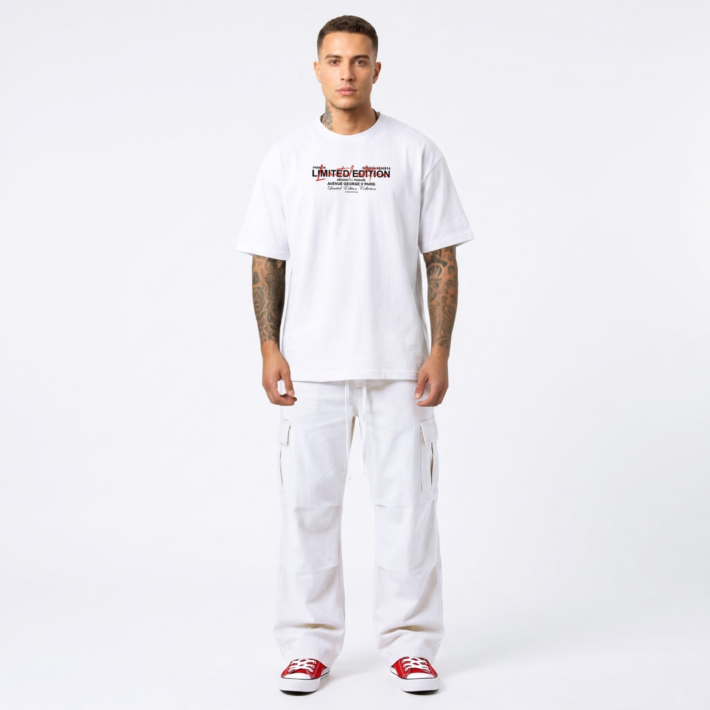 CAMISETA "FASHION BEAR" - BLANCO/ROJO - AVENUE GEORGE V PARIS | GV-5113