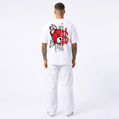 CAMISETA "FASHION BEAR" - BLANCO/ROJO - AVENUE GEORGE V PARIS | GV-5113