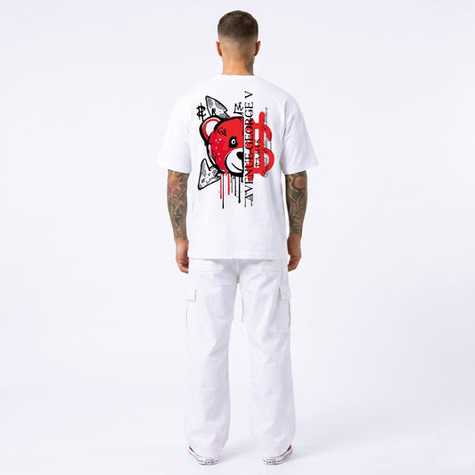 CAMISETA "FASHION BEAR" - BLANCO/ROJO - AVENUE GEORGE V PARIS | GV-5113