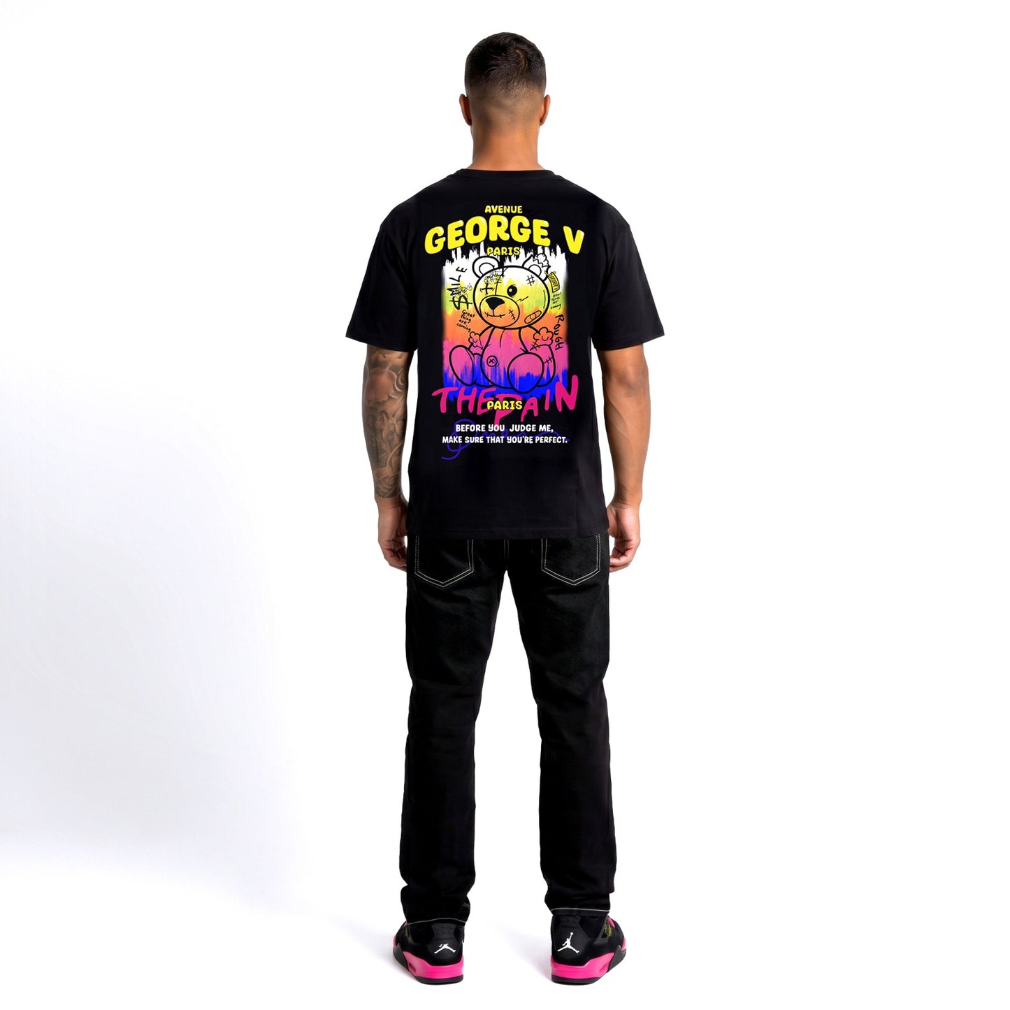 CAMISETA "THE PAIN BEAR" - NEGRO - AVENUE GEORGE V PARIS | GV-5103