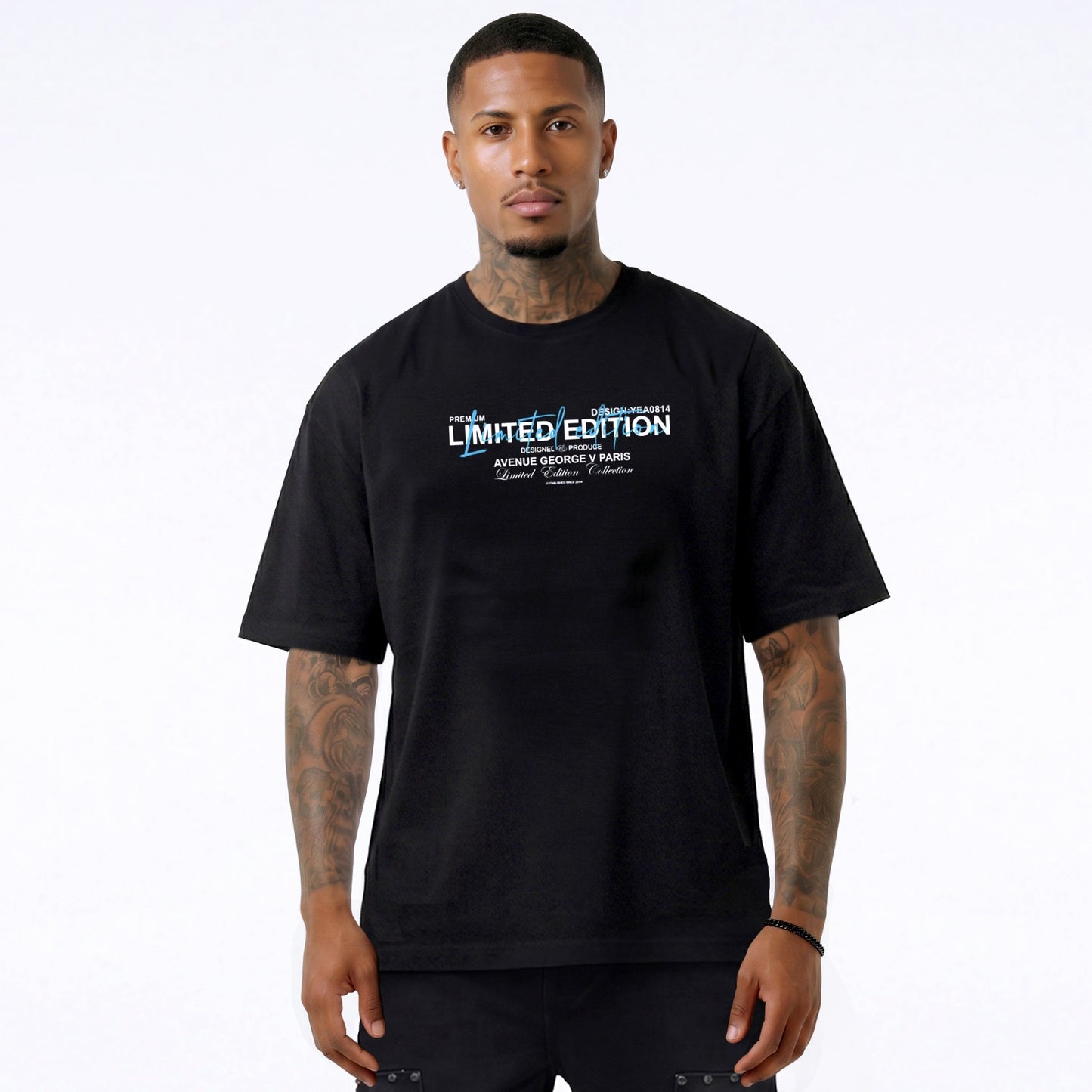 CAMISETA "FASHION BEAR" - NEGRO/AZUL - AVENUE GEORGE V PARIS | GV-5113