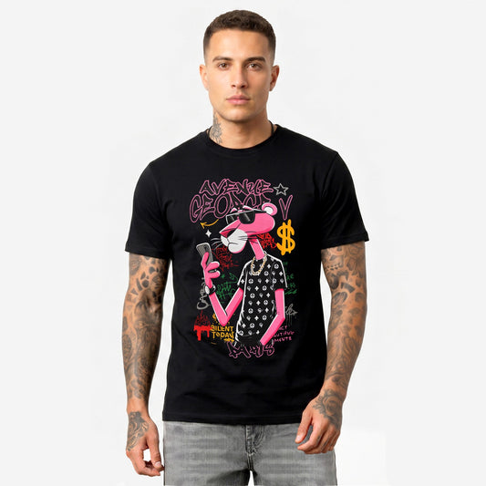 CAMISETA "GRAFFITI PANTHER" - NEGRO - AVENUE GEORGE V PARIS | GV-5107