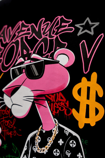 CAMISETA "GRAFFITI PANTHER" - NEGRO - AVENUE GEORGE V PARIS | GV-5107