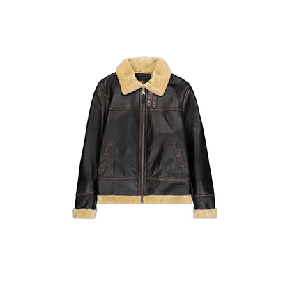 CHAQUETA DE PIEL "B3 LEATHER" - MARRÓN VINTAGE - ALPHA INDUSTRIES | 268119