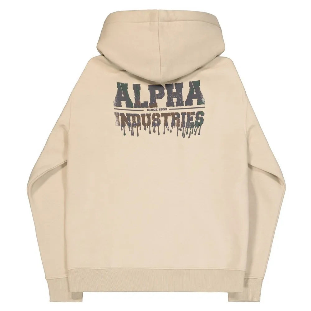 SUDADERA CAPUCHA "DRIPPING CAMO PRINT" - BEIGE - ALPHA INDUSTRIES | 268338