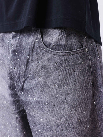 BERMUDA VAQUERO CON STRASS - GRIS - PROJECT X PARIS | 2694503_DG
