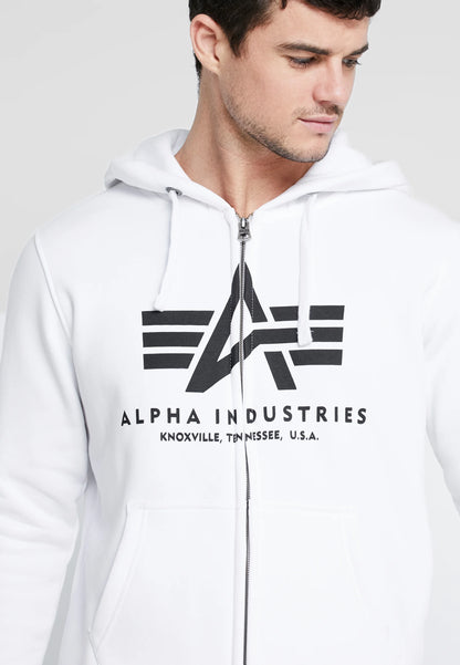 SUDADERA BÁSICA CON CREMALLERA Y CAPUCHA - BLANCO - ALPHA INDUSTRIES | 178325