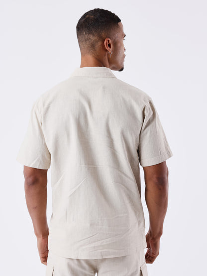 CAMISA DE MANGA CORTA TEXTURIZADA - BEIGE - PROJECT X PARIS | PXP 2510162_IV