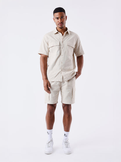 CAMISA DE MANGA CORTA TEXTURIZADA - BEIGE - PROJECT X PARIS | PXP 2510162_IV