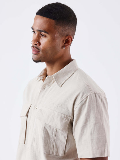 CAMISA DE MANGA CORTA TEXTURIZADA - BEIGE - PROJECT X PARIS | PXP 2510162_IV