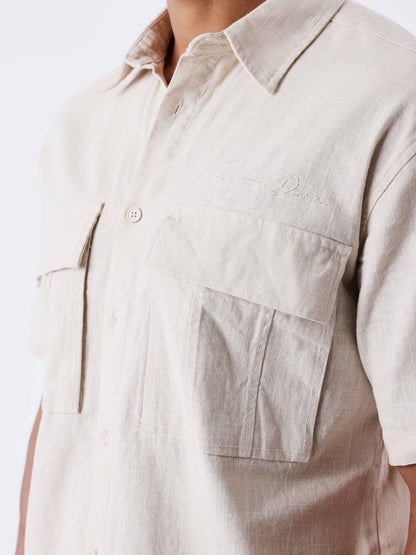 CAMISA DE MANGA CORTA TEXTURIZADA - BEIGE - PROJECT X PARIS | PXP 2510162_IV