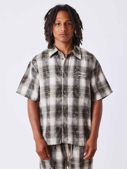 CAMISA MANGA CORTA CUADROS - MARRÓN - PROJECT X PARIS | PXP 2614000-BK