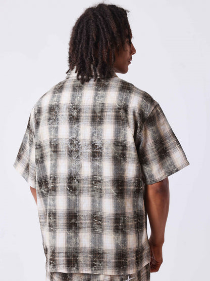 CAMISA MANGA CORTA CUADROS - MARRÓN - PROJECT X PARIS | PXP 2614000-BK