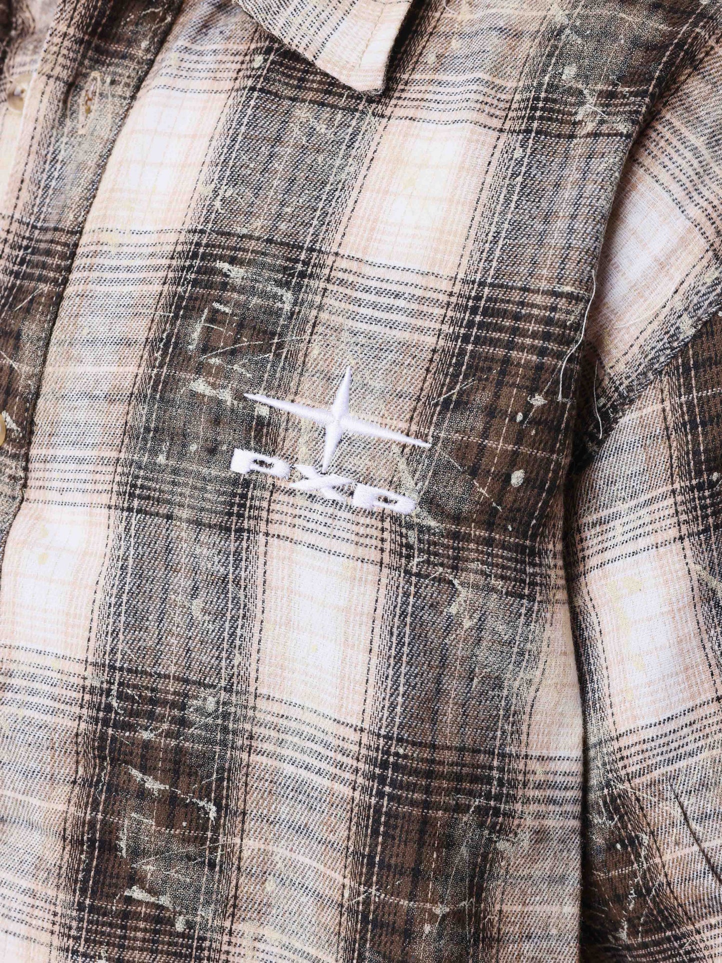 CAMISA MANGA CORTA CUADROS - MARRÓN - PROJECT X PARIS | PXP 2614000-BK