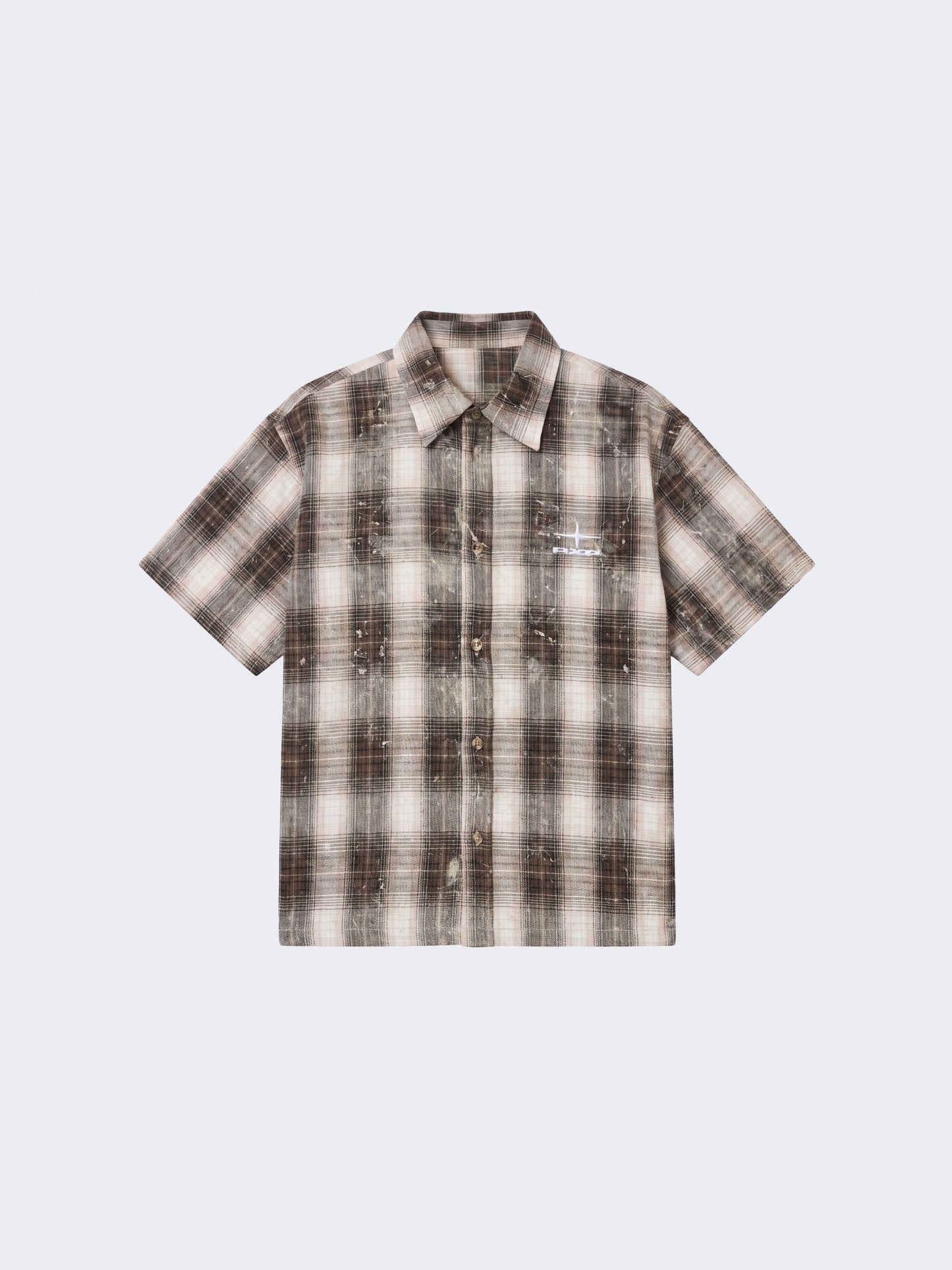 CAMISA MANGA CORTA CUADROS - MARRÓN - PROJECT X PARIS | PXP 2614000-BK