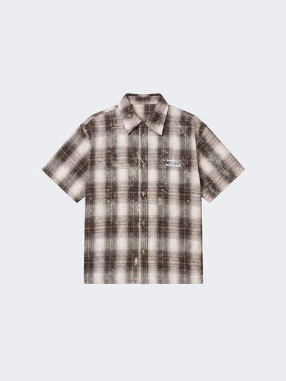 CAMISA MANGA CORTA CUADROS - MARRÓN - PROJECT X PARIS | PXP 2614000-BK