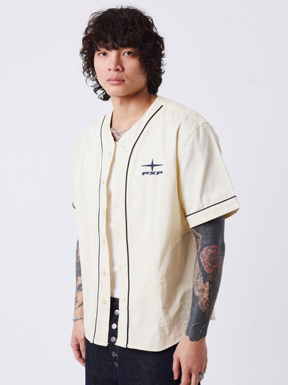 CAMISA ESTILO BÉISBOL LOGO ESPALDA - BEIGE - PROJECT X PARIS | PXP 2613019_CC