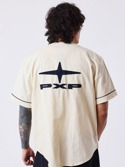 CAMISA ESTILO BÉISBOL LOGO ESPALDA - BEIGE - PROJECT X PARIS | PXP 2613019_CC