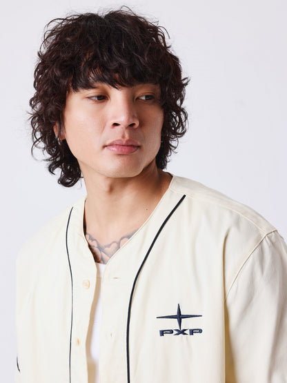 CAMISA ESTILO BÉISBOL LOGO ESPALDA - BEIGE - PROJECT X PARIS | PXP 2613019_CC