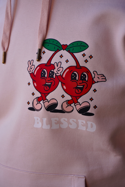 SUDADERA CON CAPUCHA "CHERRY" - ROSA PASTEL - BLESSED BRAND