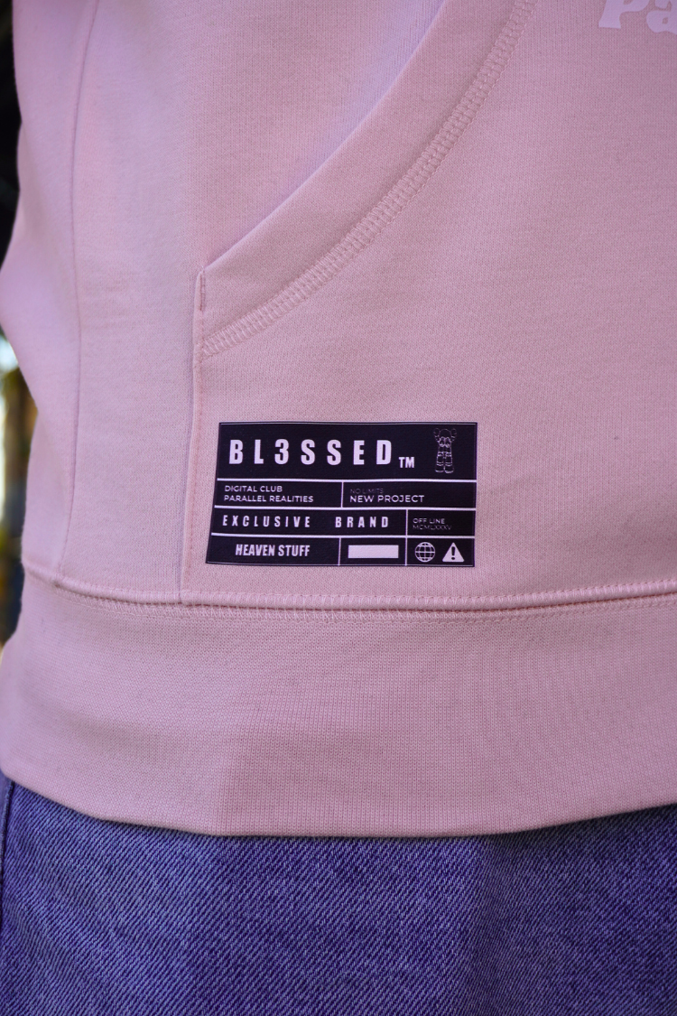 SUDADERA CON CAPUCHA "CHERRY" - ROSA PASTEL - BLESSED BRAND