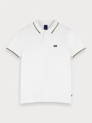 POLO CON CUELLO A CONTRASTE - BLANCO - SCOTCH & SODA | 155453