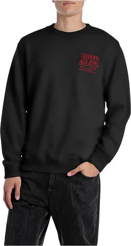 SUDADERA CON BORDADO EN EL PECHO - NEGRO - REPLAY | M3072 .000.23812