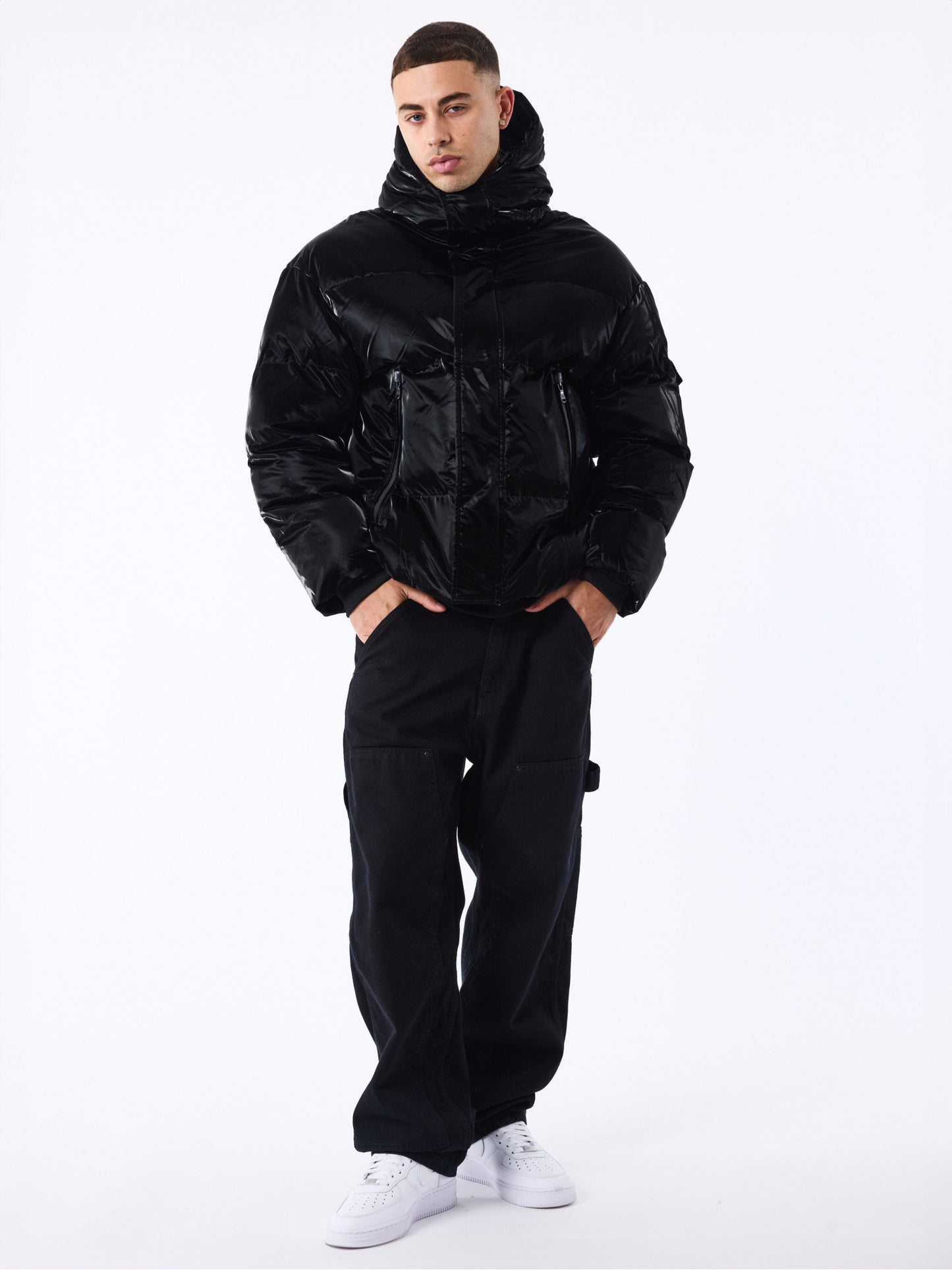 CHAQUETA ACOLCHADA "BRILLO" - NEGRO - PROJECT X PARIS | 2451010_BK