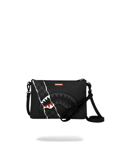 BOLSO POCHETTE CONVERTIBLE BANDOLERA CENTER RIP REVEALING GRAY CHECK CROSSOVER CLUTCH - NEGRO - SPRAYGROUND | 910B9350NSZ