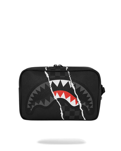 NECESER CENTER RIP REVEALING GRAY CHECK TOILETRY BRICK - NEGRO - SPRAYGROUND | 910B9351NSZ