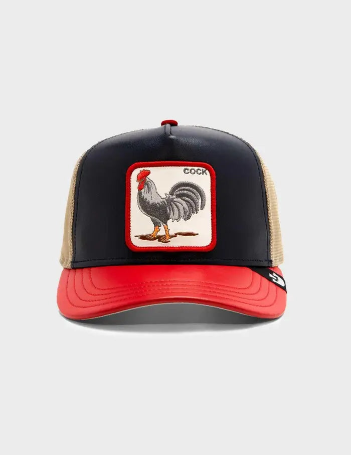 GORRA TRUCKER GALLO "SHLEATHER COCK" - AZUL MARINO / ROJO - GOORIN BROS THE FARM ANIMALS | 101-1827