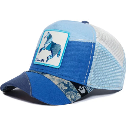 GORRA TRUCKER GALLO "CABALLO 3D" - AZUL- GOORIN BROS PREMIUM THE FARM ANIMALS | 101-1403