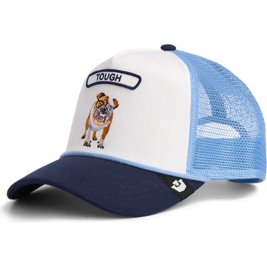 GORRA TRUCKER PERRO BULLDOG "TOUGH" - BLANCO/AZUL - GOORIN BROS THE FARM ANIMALS | 101-2623
