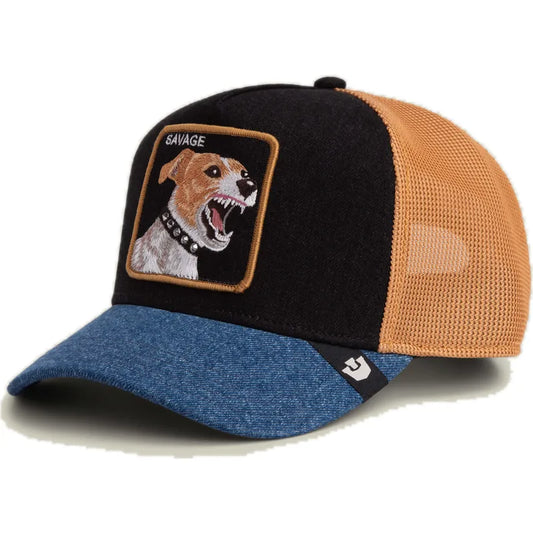 GORRA TRUCKER PERRO "SAVAGE" - NEGRO/JEANS - GOORIN BROS THE FARM ANIMALS | 101-2669
