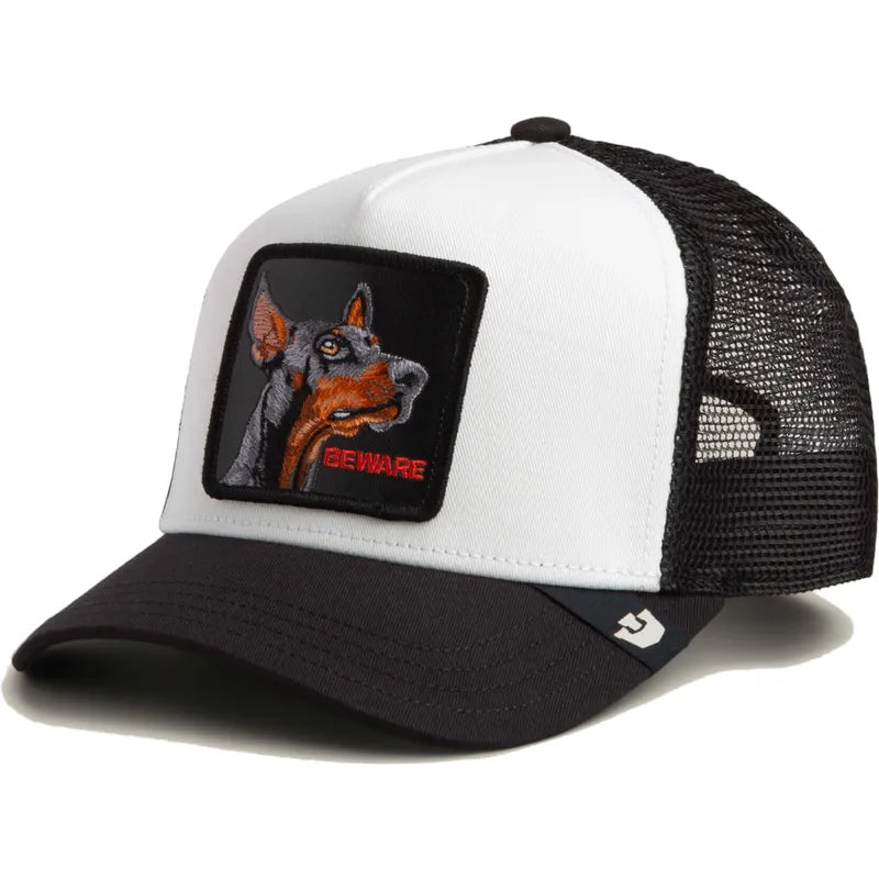 GORRA TRUCKER DOBERMAN "BEWARE" - NEGRO - GOORIN BROS THE FARM ANIMALS | 101-2999