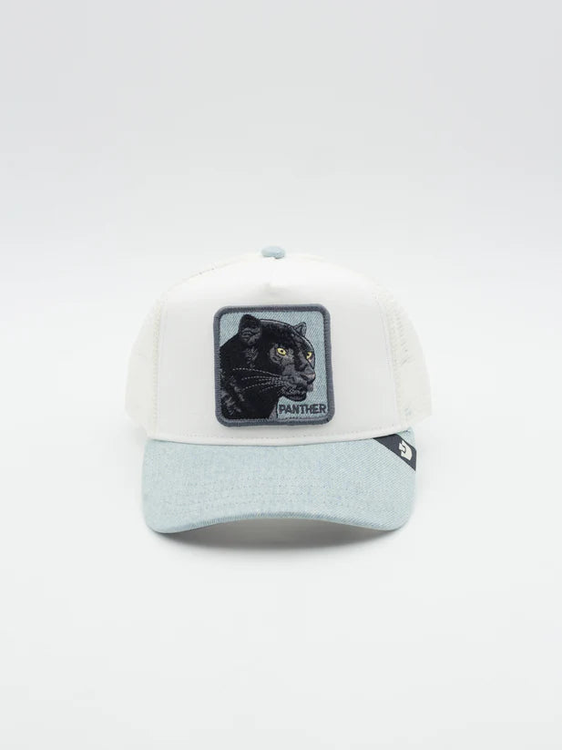 GORRA TRUCKER PANTERA "PANTHER" - BLANCO/JEANS - GOORIN BROS THE FARM ANIMALS | 101-2958