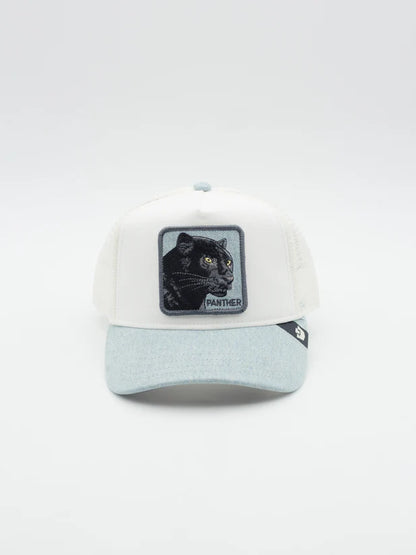 GORRA TRUCKER PANTERA "PANTHER" - BLANCO/JEANS - GOORIN BROS THE FARM ANIMALS | 101-2958