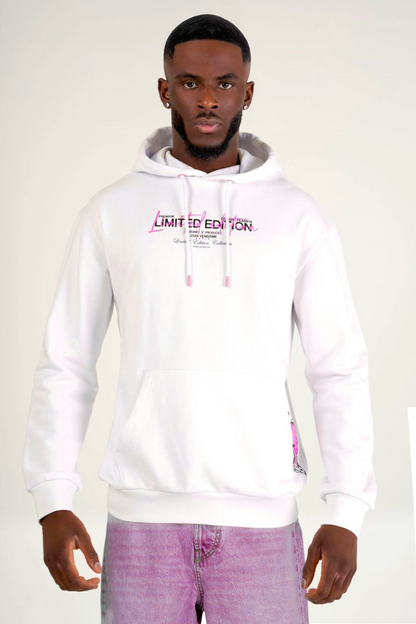 SUDADERA CON CAPUCHA "FASHION BEAR" - BLANCO/ROSA - LOUIS VENDOME PARIS | LV L05