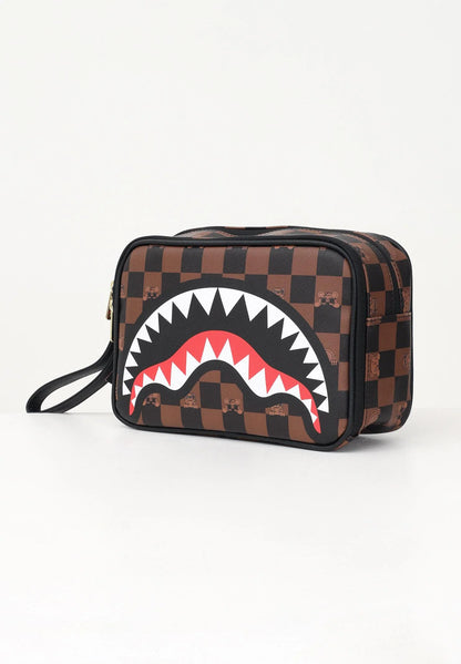 NECESER PEEKING CHARACTER CHECK TOILETRY - MARRON - SPRAYGROUND | 910B7510NSZ