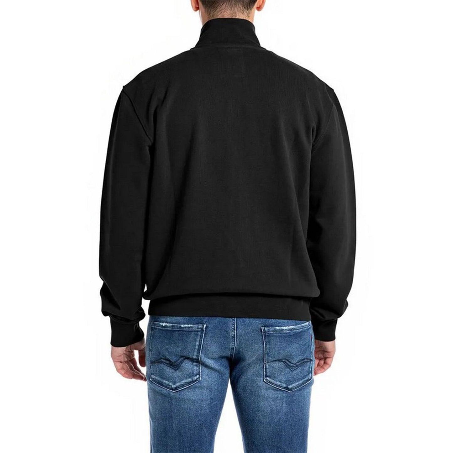 SUDADERA CON CUELLO ALTO Y CREMALLERA - NEGRO - REPLAY | M6973.000.22890CS