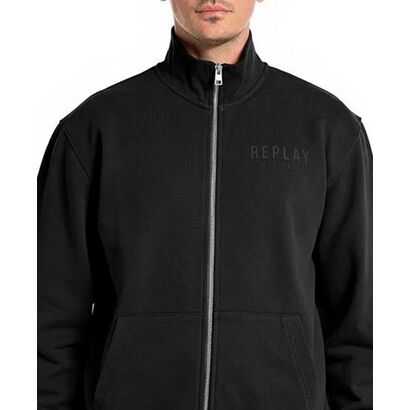 SUDADERA CON CUELLO ALTO Y CREMALLERA - NEGRO - REPLAY | M6973.000.22890CS