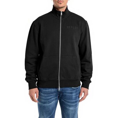 SUDADERA CON CUELLO ALTO Y CREMALLERA - NEGRO - REPLAY | M6973.000.22890CS