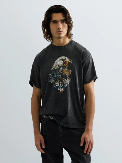 CAMISETA DE CORTE RELAJADO CON ESTAMPADO ÁGUILA - GRIS - REPLAY | M12BF .002.7242KG