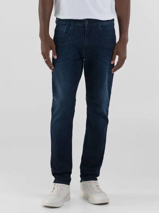 PANTALÓN VAQUERO AJUSTADO SLIM FIT ANBASS POWER STRETCH - AZUL OSCURO - REPLAY | M914 .000.41A C38