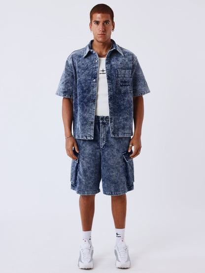 BERMUDA CARGO JEANS - AZUL - PROJECT X PARIS | 2694109-BL