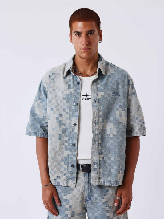 CAMISA DE MANGA CORTA VAQUERA - AZUL - PROJECT X PARIS | PXP 2693115