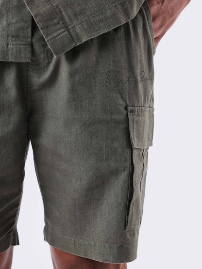 PANTALÓN CORTO TEXTURIZADO ESTILO CARGO - VERDE OLIVA - PROJECT X PARIS | 2540162_OG
