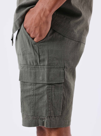 PANTALÓN CORTO TEXTURIZADO ESTILO CARGO - VERDE OLIVA - PROJECT X PARIS | 2540162_OG