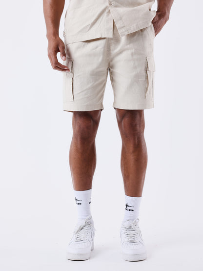 PANTALÓN CORTO TEXTURIZADO ESTILO CARGO - BEIGE - PROJECT X PARIS | 2540162_IV